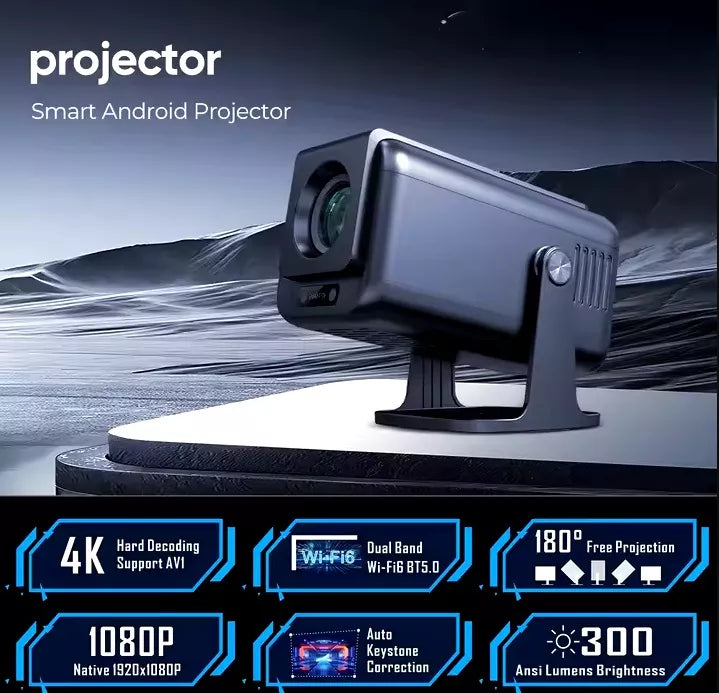 PROYECTOR SMART HY500 MAX - ANDROID 13 - 1920x1080P-WiFi 6.0