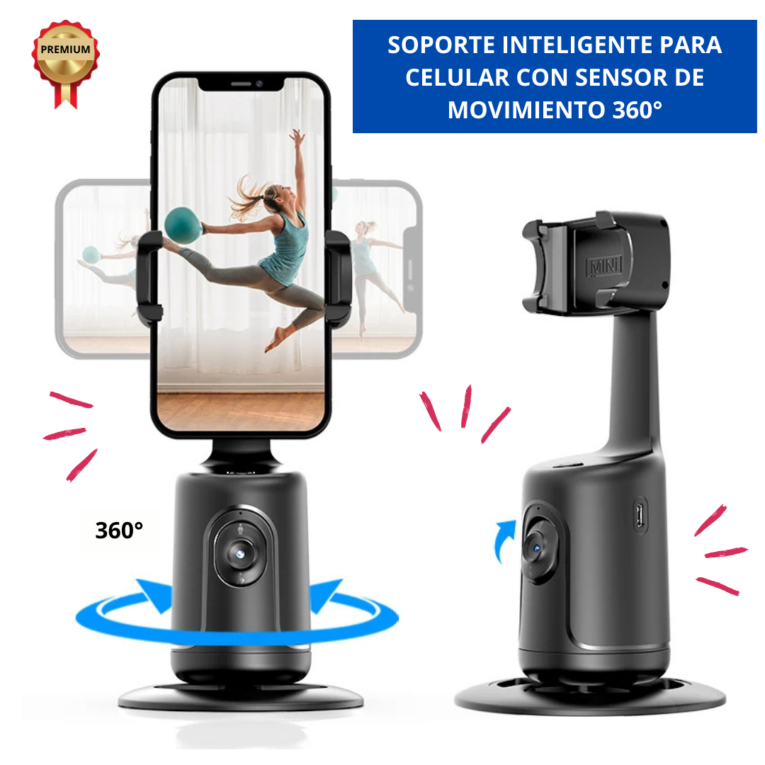 SOPORTE INTELIGENTE PARA CELULAR CON SEGUIMIENTO AUTOMÁTICO 360°