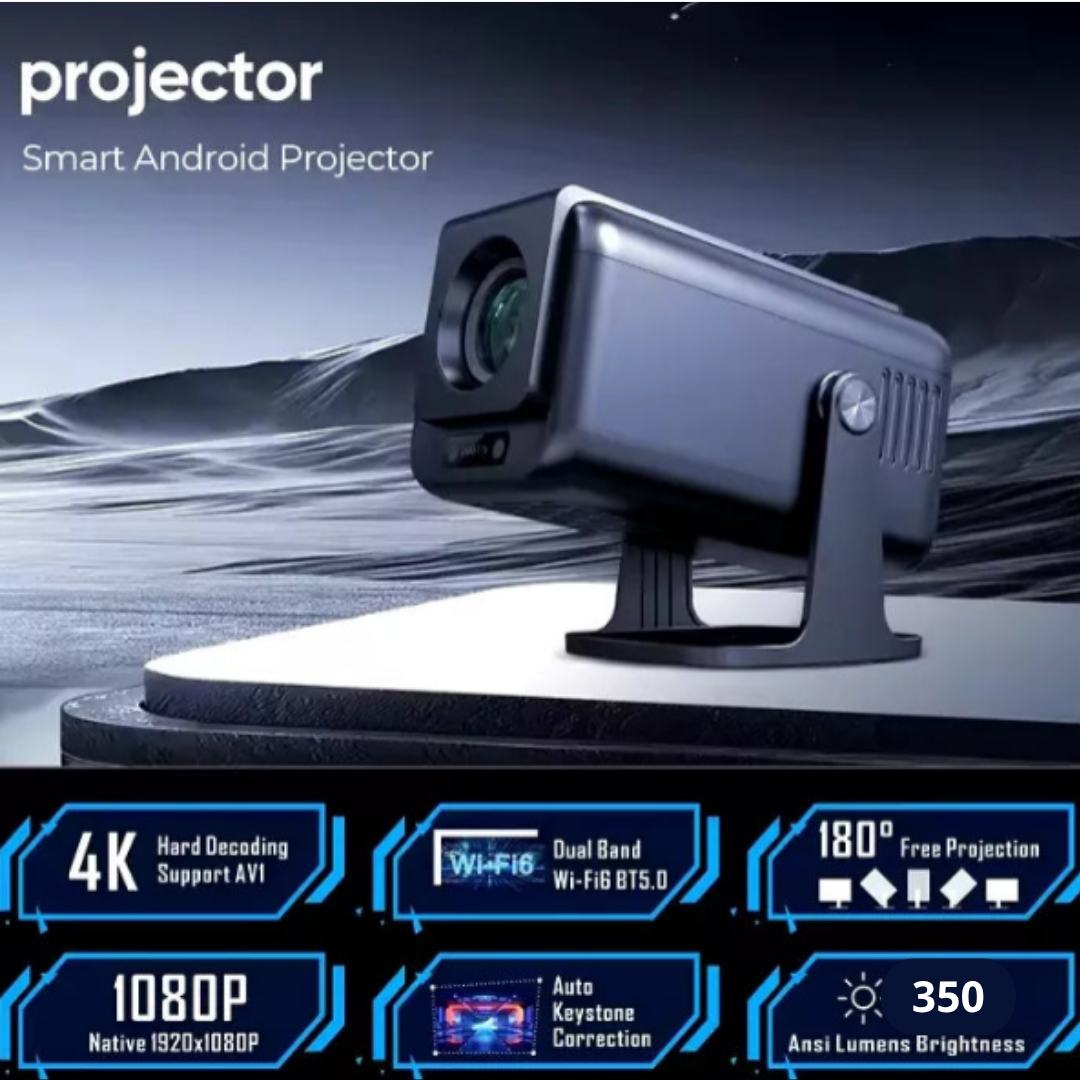 PROYECTOR SMART V9 PRO INCLUYE CONTROL CON FUNCIÓN DE VOZ Y TEMPORIZADOR- ANDROID 13 - 1920x1080P-WiFi 6.0