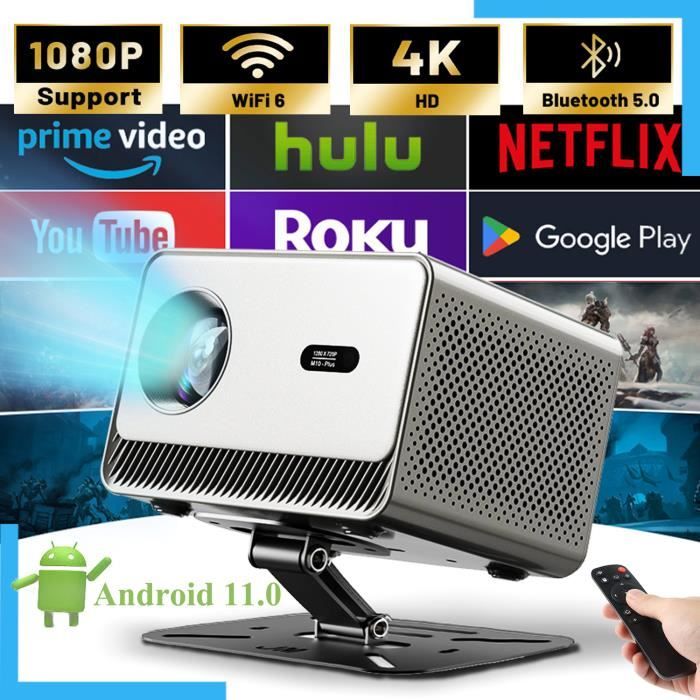 PROYECTOR PROFESIONAL M10 PLUS 1280x720P WIFI  2,4G/5G Bluetooth 5,0  Sistema Android 11 - Incluye soporte movil