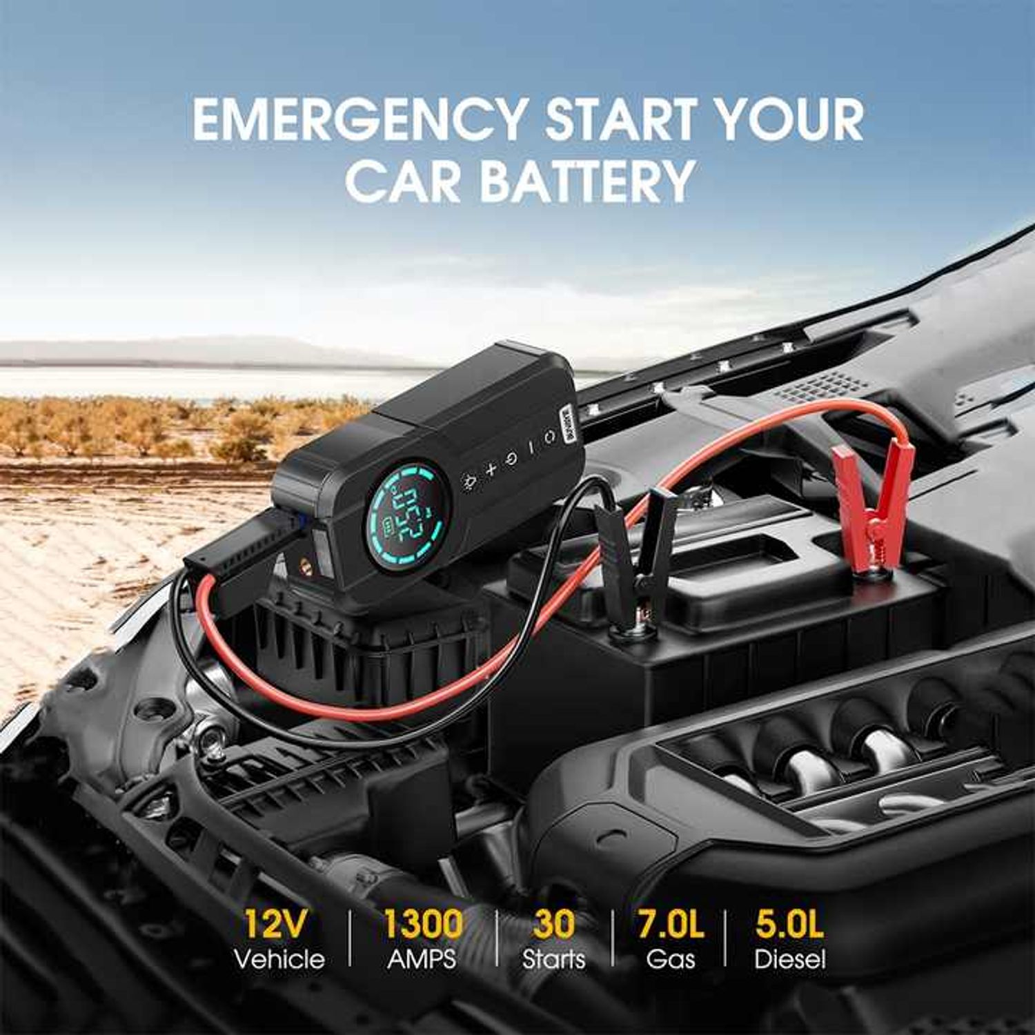 ARRANCADOR DE BATERIA DE AUTO 4 EN 1 (ARRANCADOR-INFLADOR-CARGADOR-LINTERNA) MÁS SET DE HERRAMIENTAS 40 PIEZAS